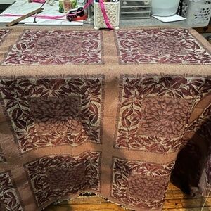 Tapestry fabric with square designs